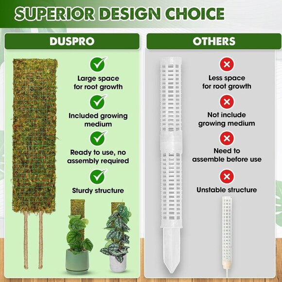 Flat Mesh Moss Poles for Climbing Plants Monstera Stackable Moss Pole for Plants - Picture 4 of 7